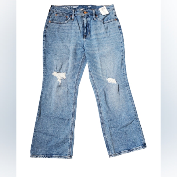 J.Crew mid rise cropped kicked leg hem jeans, 33", blue - Picture 5 of 16